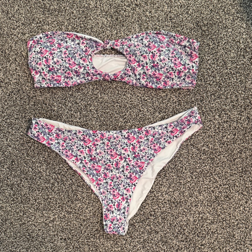 Garage Pink and White Floral Bikini